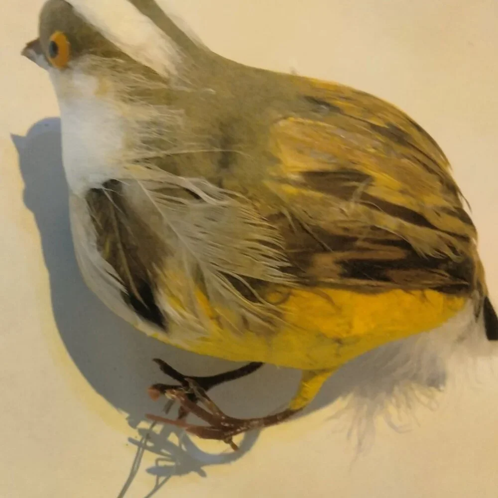 Artificial Decorative Bird Figurine Quail Real Feather Crafting Floral Decor